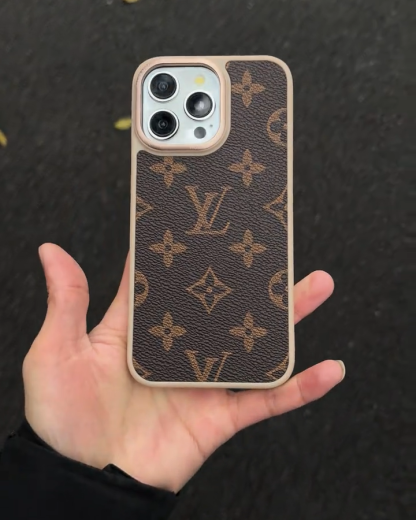 路易威登皮紋磨砂手機殼